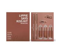 Long Lasting Lip Stain Set Matte Liquid Lipstick +Shimmer Gloss + Plumping Gloss + Liner 5 In 1 Set Lip Liner And Combo