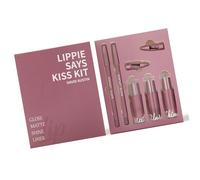 Long Lasting Lip Stain Set Matte Liquid Lipstick +Shimmer Gloss + Plumping Gloss + Liner 5 In 1 Set Lip Liner And Combo
