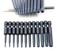 Long Lasting Magnetic for TORX Screwdriver Bits Set, Blue Color, 1/4'' Shank, 50mm Length, Anti Rust Properties (T27)
