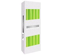 Long-Lasting & Mess-Free Colour-Dipped Taper Candles - 7 Hour Burn, Vibrant Colours (Pack of 10) (Tapered, Green)