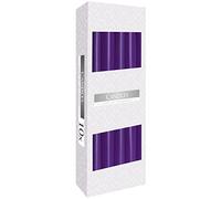 Long-Lasting & Mess-Free Colour-Dipped Taper Candles - 7 Hour Burn, Vibrant Colours (Pack of 10) (Tapered, Lavender)