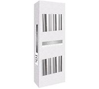 Long-Lasting & Mess-Free Colour-Dipped Taper Candles - 7 Hour Burn, Vibrant Colours (Pack of 10) (Tapered, Metalic Silver)