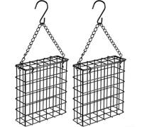 Long-Lasting Metal Bird Feeder for Outdoor Hanging with Single Suet Cake Fit for Continuous Garden Use (1pc)