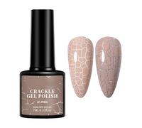 Long Lasting Nail Polish - Crackling Effect Coating Gel, Seven Milliliter Bottle Volume, Manicure Artistry Supplies, Stylish Finishing Accessory, Home Salon Holiday Prom Decoration