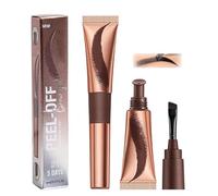 Long-Lasting Peel-Off Brow Gel Tint with Waterproof Formula - Precise 1.2mm Flat Brush & 150° Curved Tray for Natural Hair-Like Finish, Smudge-Proof Up to 5 Days, Ideal for Sparse Brows, All Skin