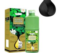 Long-Lasting Plant-Based Foam Hair Dye, Vegan Bubble Hair Coloring Cream, Bubble Dye Shampoo, Easy Foam Color for Coverage and Hairs Care, Natural Botanical Hairs Color Solution (Black)