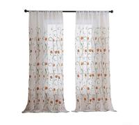 Long-Lasting Sheer Curtains with Elegant Tulip Embroidery for Living Room Bedroom Balcony Featuring Rod Pocket and Soft Fabric Feel (100 * 250cm)