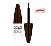 Long-Lasting Waterproof Tattoo Eyebrow Gel For Defined Brows - Semi-Permanent Peel-Off Brow Tint For Natural Dark Brown Colour And Easy Removal, Smudge-Proof Formula With Fine Brush Applicator