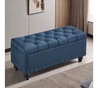 Long Leather Storage Ottoman Bench, Upholstered Chest Bench with Large Storage Space, End of Bed Benches for Modern Bedroom