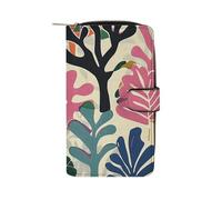 Long Leather Wallet Trees And Leaves Printed Passcase Zipper Small Wallet Credit Card Wallet Coin PocketKey Bag Holiday Gifts Unisex, style, 19.7x11x3.5cm, Modern