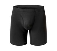 Long Leg Men's Plus Size Trunks with Side Open Pouch Designed for Comfort and Mobility Soft 95% Polyester 5% Spandex Underwear (5XL Black)