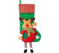 PMS VFM - Long Leg Rudolf Design Christmas Stockings 54cm, Large, Jumbo, Traditional, Giant, Fluffy, Festive, Christmas, Xmas Eve, for Children