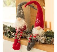 Long Legged Nordic Gnomes Shelf Sitting Christmas Character Decorations Set of 2