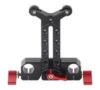 Long Lens Support Bracket, Adjustable Height 3.5cm Aluminum Alloy Lens Support for 15mm Camera Rod, Lightweight Strong Telephoto Lens Mount with Built - in Pulley for DSLR