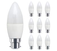 Long Life Lamp Company 10 Pack 5 Watt LED Candle Light Bulb, Warm White, B22 Bayonet Cap