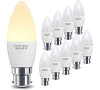 Long Life Lamp Company 10 Pack 5w LED Candle Light Bulb B22 Bayonet Cap Warm White Frosted Opaque Cover