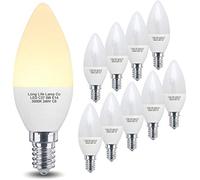Long Life Lamp Company 10 Pack 5w LED Candle Light Bulb E14 SES Warm White Frosted Opaque Cover