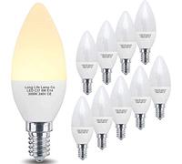 Long Life Lamp Company 10 x 5w LED Candle Bulb E14 SES Warm White Light Opaque Non Dimmable
