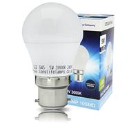 Long Life Lamp Company 10 x 5w mini LED Golf Ball Warm White Bayonet BC B22 Cap Light Bulb New Technology Frosted Cover 3000k