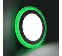 Long Life Lamp Company 12w Round Recessed LED Ceiling Panel Light Dual Colour Cool White Green Ring