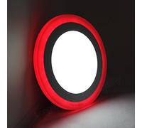 Long Life Lamp Company 12w Round Recessed LED Ceiling Panel Light Dual Colour Cool White Red Ring