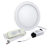 Long Life Lamp Company 18w LED Panel Light Recessed with 3 Hour Emergency Battery Pack, Cool White 6500k Round Ceiling Panel