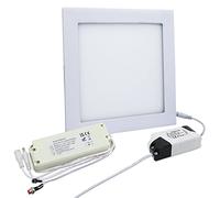 Long Life Lamp Company 18w LED Panel Light Recessed with 3 Hour Emergency Battery Pack Cool White 6500k Square Ceiling Panel