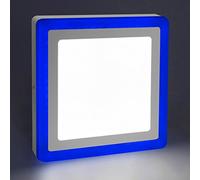 Long Life Lamp Company 18w Square LED Ceiling Light Cool White with Blue Ambient Rim Surface Mount Easy Install