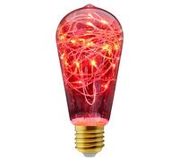 Long Life Lamp Company 1w ST58 LED Industrial Decorative Light Bulb Coloured Fairy String Filament E27 (Red)