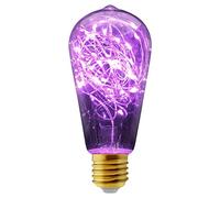 Long Life Lamp Company 1w ST58 LED Industrial Decorative Light Bulb Coloured Fairy String Filament E27 (Purple)
