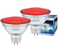 Long Life Lamp Company 2 x 12v LED MR16 Red 2w Low Voltage Spot Light Bulb GU5.3