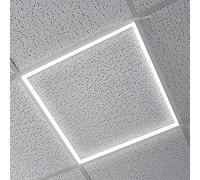 Long Life Lamp Company 2 x 40w LED Suspended Ceiling Light Edge Lit Border Frame Panel 600 x 600 Cool White Recessed Ceiling Light