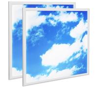 Long Life Lamp Company 2 x 40w Sky LED Ceiling Panel 600 x 600 Cloud Scene Recessed Office Light with Transformer