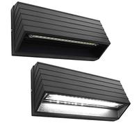 Long Life Lamp Company 2 x Surface Mount Wall or Pathway LED Outdoor Brick Light Black Finish Cool White ZLC039CW