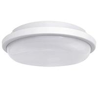 Long Life Lamp Company 20w LED Bulkhead Round Ceiling Light Flush Mounted 6500k Cool White IP54 Water Resistant for Bathroom, Porch, Utility Room CW02
