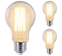 Long Life Lamp Company 3 LED Light Bulb 3000k E27 10w Dimmable Filament Clear Glass A60 Warm White