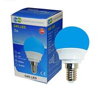 Long Life Lamp Company 3W Blue LED Golf Ball E14 Small Edison Screw with New Technology Mini Globe Golfball