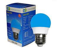 Long Life Lamp Company 3W Blue LED Golf Ball E27 Edison Screw Cap with New Technology Mini Globe Golfball