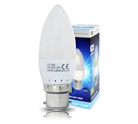 Long Life Lamp Company 3W LED Candle Light Bulb B22 Bayonet BC Warm White Colour Frosted Candle 30w Replacement