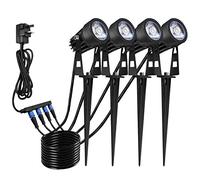 Long Life Lamp Company 4 x Outdoor Garden LED Spike Lights Cool White Pathway Lawn Spotlight 12v Low Voltage Transformer ZLCSK2CW