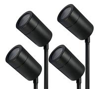 Long Life Lamp Company 4 x Outdoor Garden Spike Spot Light GU10 IP Rated Black Stainless Steel ZLC020B