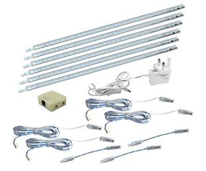 Long Life Lamp Company 6 x 30cm Plug in LED Blue Under Kitchen Cupboard Cabinet Strip Lights