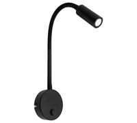 Long Life Lamp Company Adjustable Black Wall Mounted Reading Light with Flexible Arm Cool White (Black BW04)