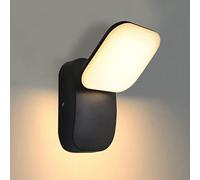 Long Life Lamp Company Adjustable LED Outdoor Wall Light Black, IP44 Warm White Modern Doorway Porch Lights ZLC353BWW