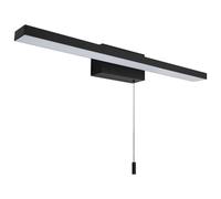 Long Life Lamp Company Black LED Mirror Light IP44 6500K Cool White Pull Cord Control ML25