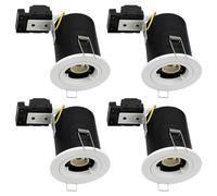 Long Life Lamp Company Die-Cast Fir Downlight, Twist and Lock GU10, Fixed White Finish FRW01 x 4