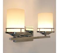 Long Life Lamp Company Double Wall Light Sconce Frosted Glass Shades Bathroom Wall Light Chrome IP44 H3101