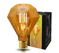 Long Life Lamp Company Elegant Vintage LED 4w Filament Light Bulb Diamond Shape Smoked Glass E27 Stunning Look