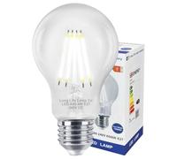 Long Life Lamp Company Filament 4w LED Light Bulb Cool White E27 ES Edison Screw Clear Glass A60 Energy Saving