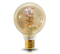 Long Life Lamp Company Industrial Vintage LED Light Bulb E27 Globe Coil Spiral Filament Gold Smoked Glass Retro Edison Classic G95 4w